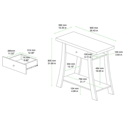 Herman Wood 1 Drawer Console Table - Baxton Studio - Image 9