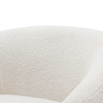 Modern Accent Chair, Teddy Short Plush Particle Velvet Armchair With Ottoman-ModernLuxe - Image 5