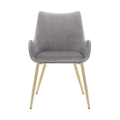 Avery Fabric/Metal Dining Room Chair Gray - Armen Living