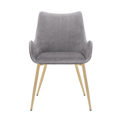 Avery Fabric/Metal Dining Room Chair Gray - Armen Living