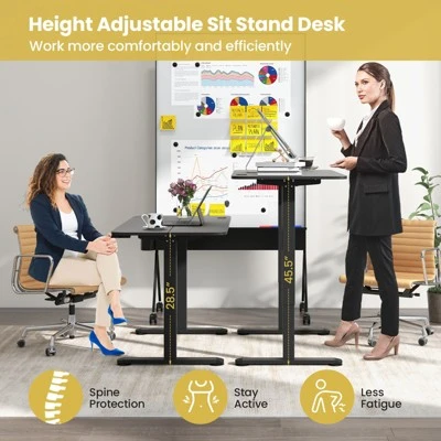 Costway Electric Standing Desk Height Adjustable Sit To Stand Computer Workstation Home Office - Image 5