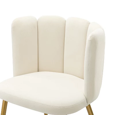 Barbara Contemparary Velvet Vanity Stool For Makeup Room, Moden Accent Side Chairs For Living Room With Shell Back And Golden Metal Legs | ARTFUL LIVING DESIGN - Image 9