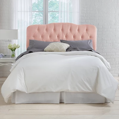 Full Tufted Headboard In Velvet Blush Pink - Skyline Furniture - Image 5