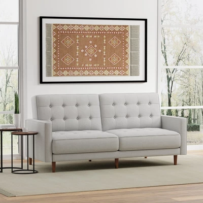 Glenwillow Home 81.5" Mies Upholstered Square Arm Convertible Sleeper Sofa In MCM Vintage Design - Image 9