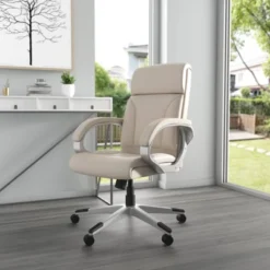 Modern Mid Back Executive Chair Ivory - Boss Office Products