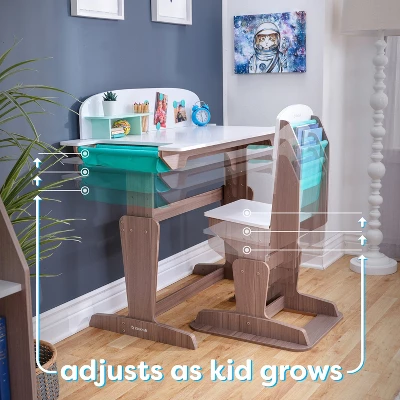 KidKraft Grow Together Pocket Adjustable Desk With Hutch And Chair - Image 2