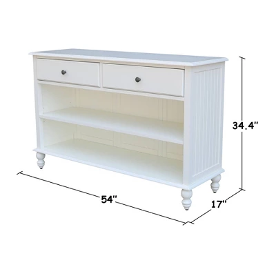 Cottage Collection Hand Rubbed Console Table With Storage Beach White - International Concepts - Image 10