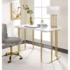 Estie Writing Desk White/Gold - Acme Furniture
