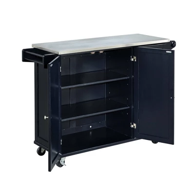 Large Dolly Madison Kitchen Cart With Stainless Steel Top - Homestyles - Image 12