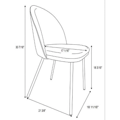 2pk Nils Metal Base Dining Chairs Gray Woven Fabric - Project 62™ - Image 6