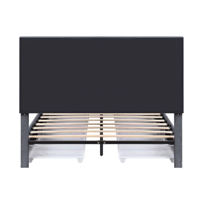 Ekali Upholstered Platform Bed With 4 Side Drawers - MiBasics - Image 5