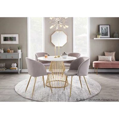 48" Chloe Storage Bench Velvet/Metal Gold/Blush Pink - LumiSource - Image 12