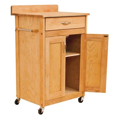 Wood Kitchen Cart In Natural Birch In Brown - Catskill Craftsmen - Image 4