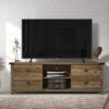 70" Prestwick Gaming Ready Wood TV Stand With 2 Doors And Shelves For TVs Up To 78" Knotty Oak Top - Hillsdale Furniture