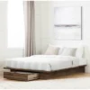 Full/Queen Lensky Platform Bed With Drawer Natural Walnut - South Shore