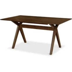 Lukas Wood Dining Table Brown - Adore Decor