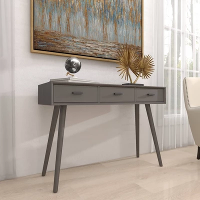 Modern 3 Drawer Wood Console Table Black - Olivia & May - Image 8