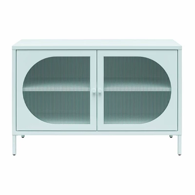 Luna Wide 2 Door Accent Cabinet With Fluted Glass - Mr. Kate - Image 11