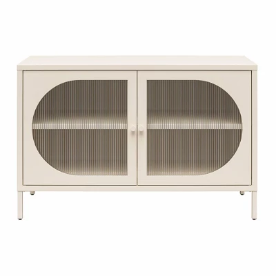 Luna Wide 2 Door Accent Cabinet With Fluted Glass - Mr. Kate - Image 10