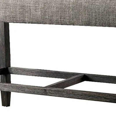 41" Counter Height Bench With Padded Seating Gray - Benzara - Image 2