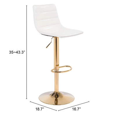 Pierce Barstool White/Gold - ZM Home - Image 7