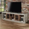 Valla Industrial TV Stand For TVs Up To 70" Distressed Walnut/Cement - HOMES: Inside + Out