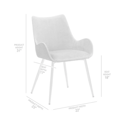 Avery Fabric/Metal Dining Room Chair Gray - Armen Living - Image 10