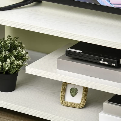 HOMCOM Modern TV Stand For TVs Up To 45", TV Cabinet With Storage Shelf And Drawer, Entertainment Center For Living Room Bedroom, White - Image 5