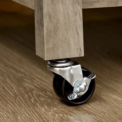 HOMCOM Rolling Kitchen Cart With Stainless Steel Countertop, 1 Bottom Shelf, 1 Slotted Middle Shelf And 4 Castor Wheels, Gray - Image 5