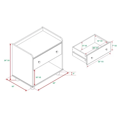 Set Of 2 Katie Transitional Tray Top 1 Drawer Solid Wood Nightstands Caramel - Saracina Home - Image 9
