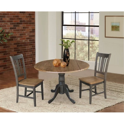 42" Mase Dual Drop Leaf Table With 2 San Remo Side Chairs - International Concepts