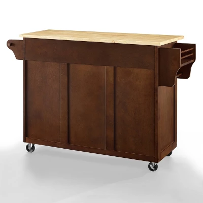 Eleanor Wood Top Kitchen Cart Mahogany/Natural - Crosley - Image 8