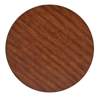 Monterey Round Mid Century Modern Wood End Table Chestnut - Alaterre Furniture - Image 3