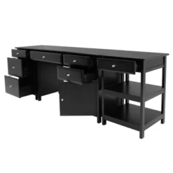 3pc Delta Home Office Set Black - Winsome