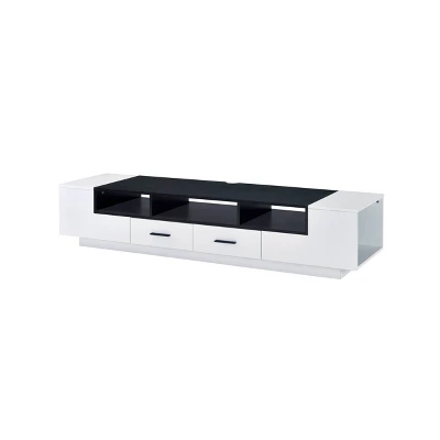 Armor TV Stand For TVs Up To 70" White/Black - Acme Furniture - Image 4