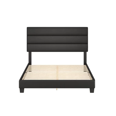 Luxembourg Faux Leather Channel Upholstered Platform Bed - Eco Dream - Image 5
