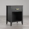 Little Seeds Monarch Hill Hawken Nightstand With Gold Feather Drawer Pull, Black