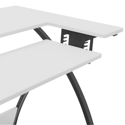 Comet Plus Sewing/Office Table With Fold Down Top, Height Adjustable Platform And Bottom Storage Shelf Black/White - Sew Ready - Image 10