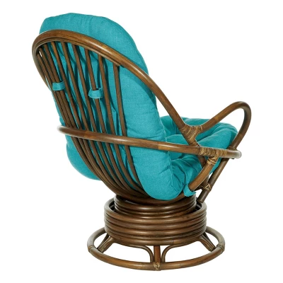 Kauai Rattan Swivel Rocker Chair - OSP Home Furnishings