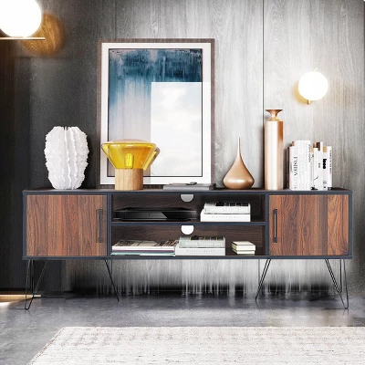 TV Stand Media Center Storage Cabinet & Shelf Hold Up To 60''TV W/ Metal Leg - Image 3