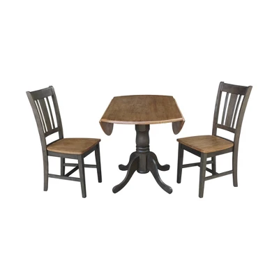42" Mase Dual Drop Leaf Table With 2 San Remo Side Chairs - International Concepts - Image 4