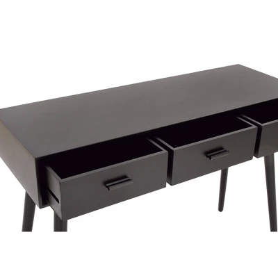 Modern 3 Drawer Wood Console Table Black - Olivia & May - Image 5