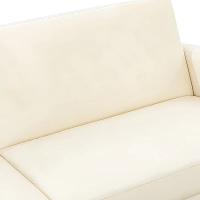 Lanna 76"Wide Vegan Leather Modern Style Convertible Futon Sofa Bed For Living Room Guest Bedroom | ARTFUL LIVING DESIGN - Image 9