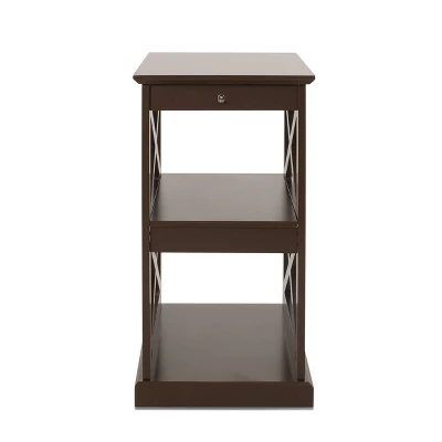 Vernon Contemporary 2 Shelf Side Table Dark Walnut - Christopher Knight Home - Image 4