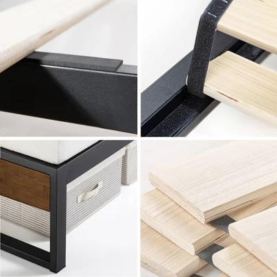 Suzanne Bamboo And Metal Platform Bed Frame With Headboard - Zinus - Image 2