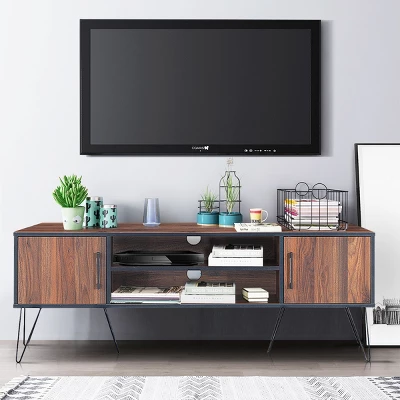 TV Stand Media Center Storage Cabinet & Shelf Hold Up To 60''TV W/ Metal Leg - Image 4