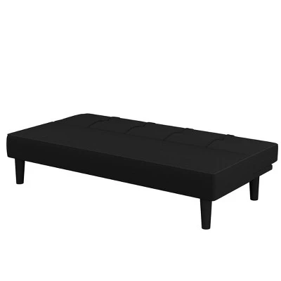 Lorrance 3 Seat Convertible Futon Sofa Bed Black - Serta - Image 2