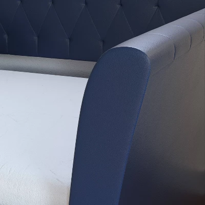 Twin Odessa Faux Leather Upholstered Sofa Daybed With Trundle - Eco Dream - Image 3