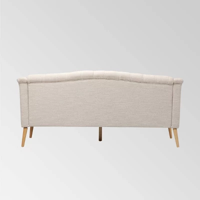 Adelia Contemporary Tufted Sofa Beige - Christopher Knight Home - Image 2