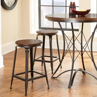 Set Of 2 Addison 24" Counter Height Barstool Metal/Brown - Steve Silver Co. - Image 2